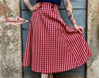 Vintage A Line Pleated White Pastel Pink Blue Thin Wool Swing 