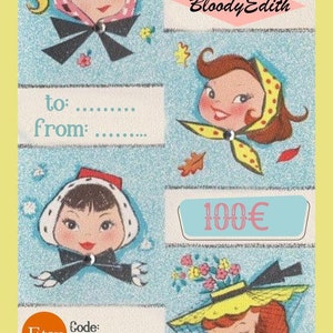Bloody Edith Gift Card / Christmas Card / Gift Certificate / Perfect Gift / Birthday Gift