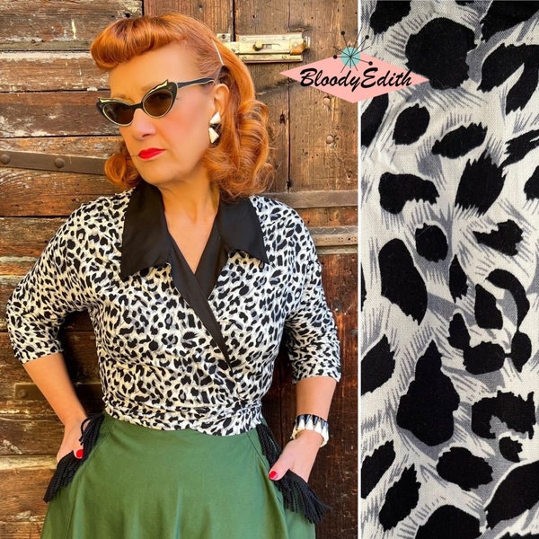 Vintage 1950s Style Limited Edition “Peggy” Wrap Shirt Blouse - size S/M,M/L,L/XL