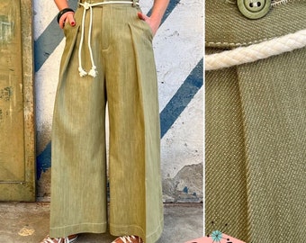 Vintage 1930s Style Denim Cotton “Lily” Pants - size XS,S,M,L,XL