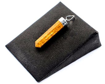 Reiki Natural Yellow Selenite crystal pencil shaped pendant for Harmony Vastu Natural Precious Gemstone Size 30-35 mm Approx