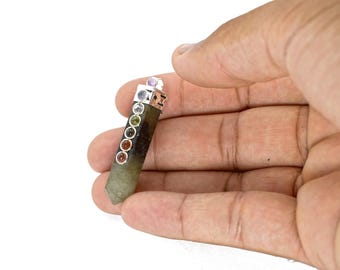 Reiki Orgone Bonded Seven Chakra Smooth Massage Wands for Orgone Clear Quartz Crystal Wand Point Chakra Healing Meditation Size- 5 CM Approx