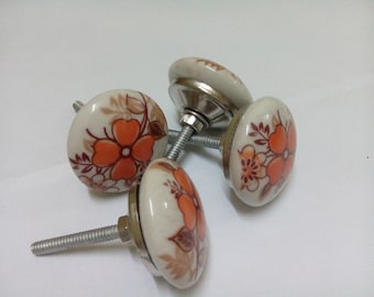 Manopole per cassetti 4 pezzi Indiani fatti a mano Decorazioni per la casa Artigianato Rotondo antico Stampato a mano Maniglie per porta dell'armadio da cucina Hardware DK058