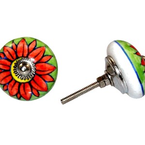 2 peças maçanetas de cerâmica redondas feitas à mão, indianas, para decoração de casa, cozinha antiga, cômoda infantil, puxador de porta de armário de escritório DK053