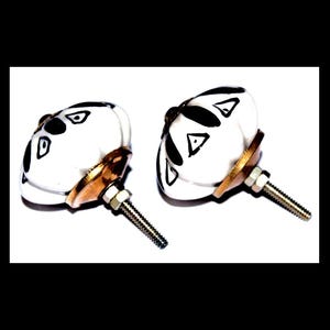 Handgemaakte ronde keramische deurknoppen Indiase traditionele zwarte knoppen Home Decor deurklink Indiase gedrukte antieke deurdranger 2 stuks