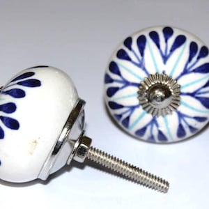 Indiase traditionele veelkleurige knoppen Home Decor deur handgemaakte ronde keramische deurknoppen handvat Indiase gedrukte antieke deurdranger 2 stuks DK010