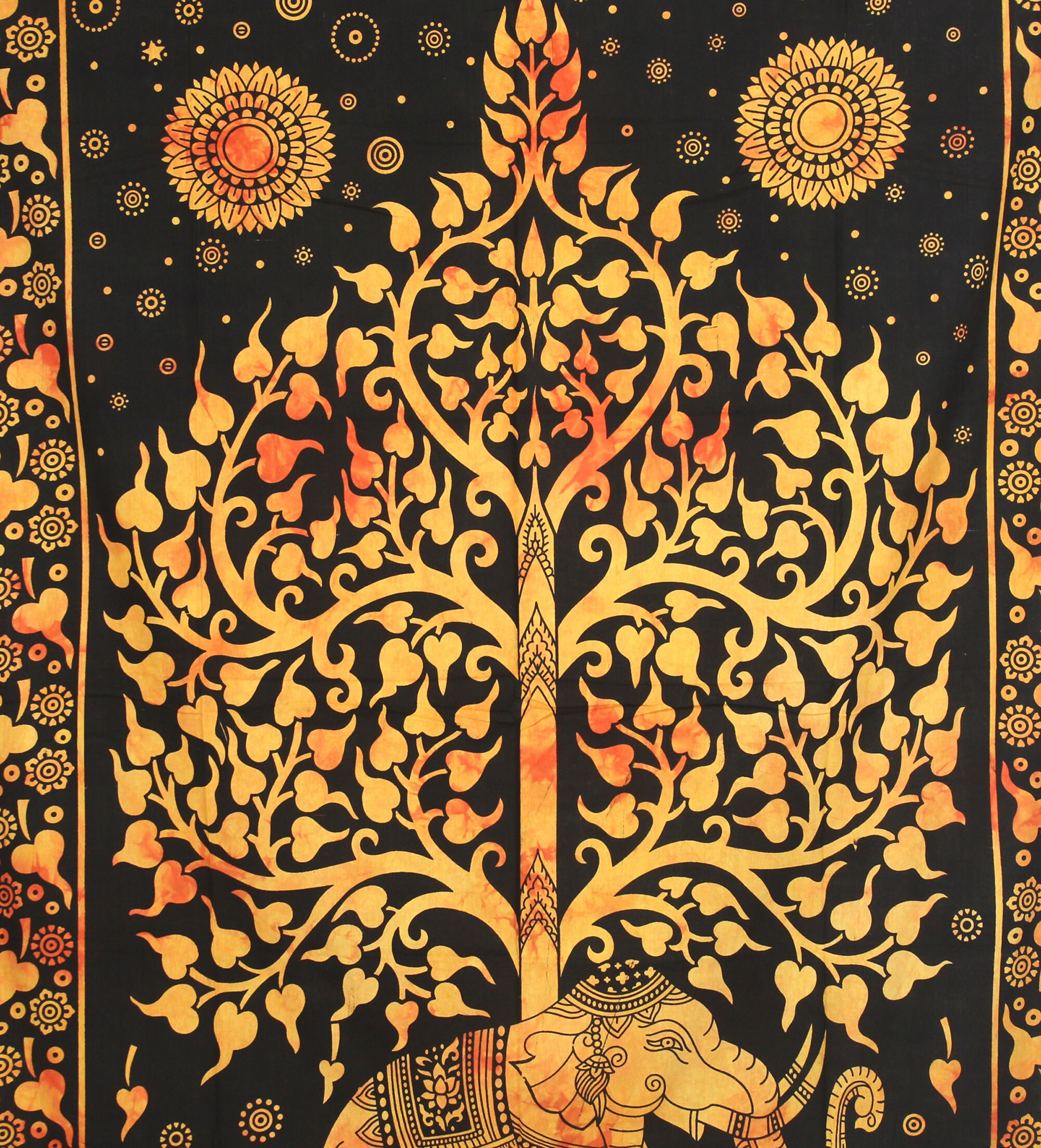Indian Elephant Tree Of Life Tapestry Large Wall Hanging