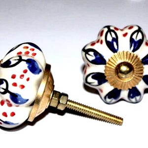 Handgemaakte Indiase 2 Stuks Ronde Deurknoppen Traditionele Zwarte Knoppen Home Decor Deurklink Indiase Gedrukte Antieke Deurdranger DK009