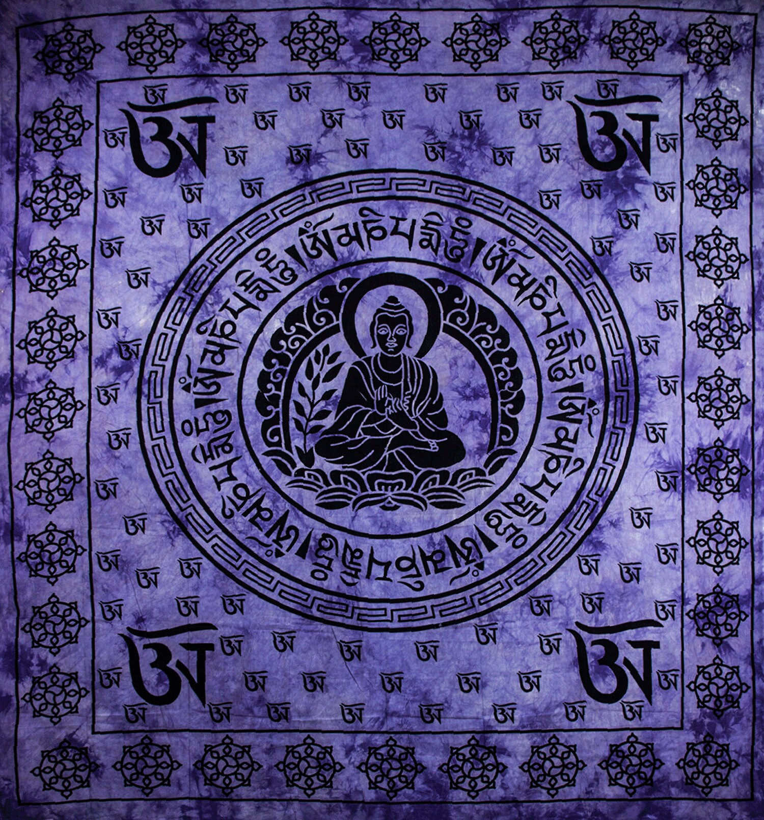 Tenture Murale Bouddha Indien - 130x150 Cm, Coton/polyester - Décoration Chambre, Salon