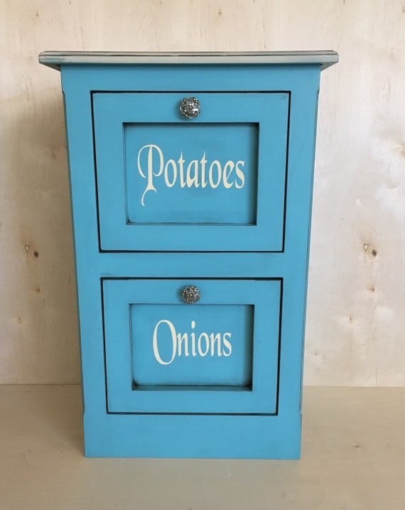 Items similar to Distressed Potato and Onion Bin, Potato and onion