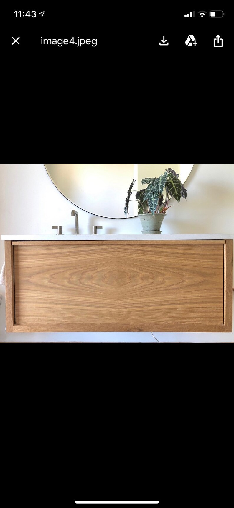 White Oak Floating Vanity White Oak Bathroom Vanity Floating Etsy
