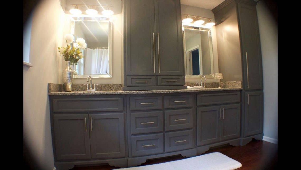 Bathroom Vanity Bathroom With Tower Gray Etsy