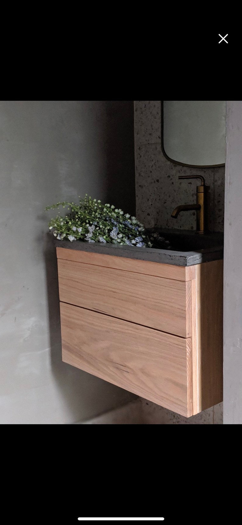 Oak Bathroom Vanity Floating Bathroom Vanity Oak Floating Etsy