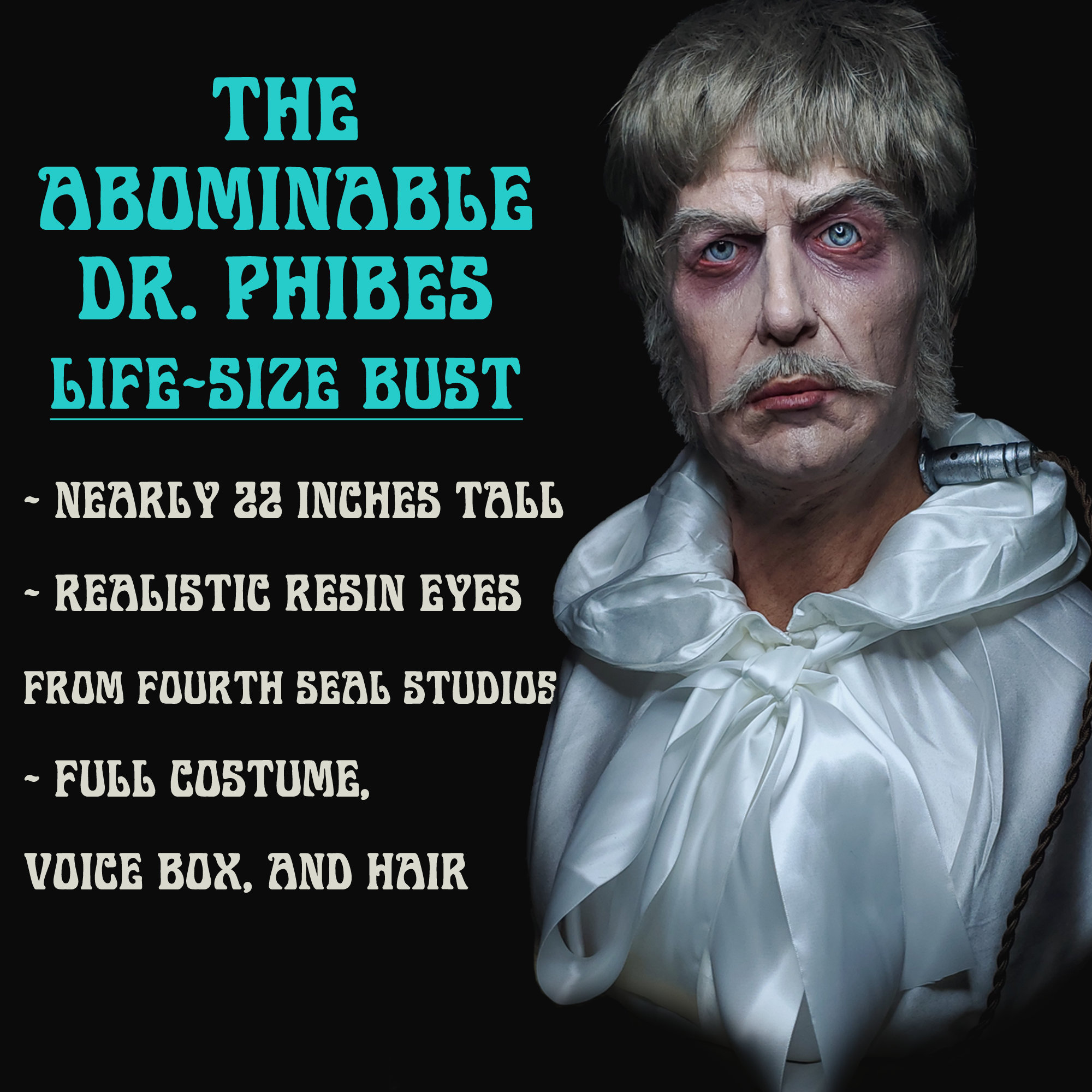 The Abominable Dr. Phibes - Professional Life-size Resin Bust - Etsy