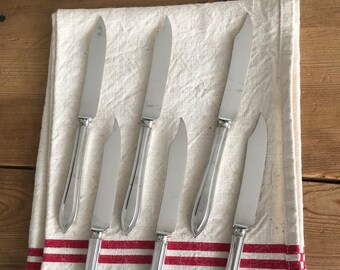 Antique Universal Silver Overlaid Fruit Knives-Saybrook Pattern-Set of 6