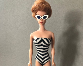 vintage barbie black and white swimsuit