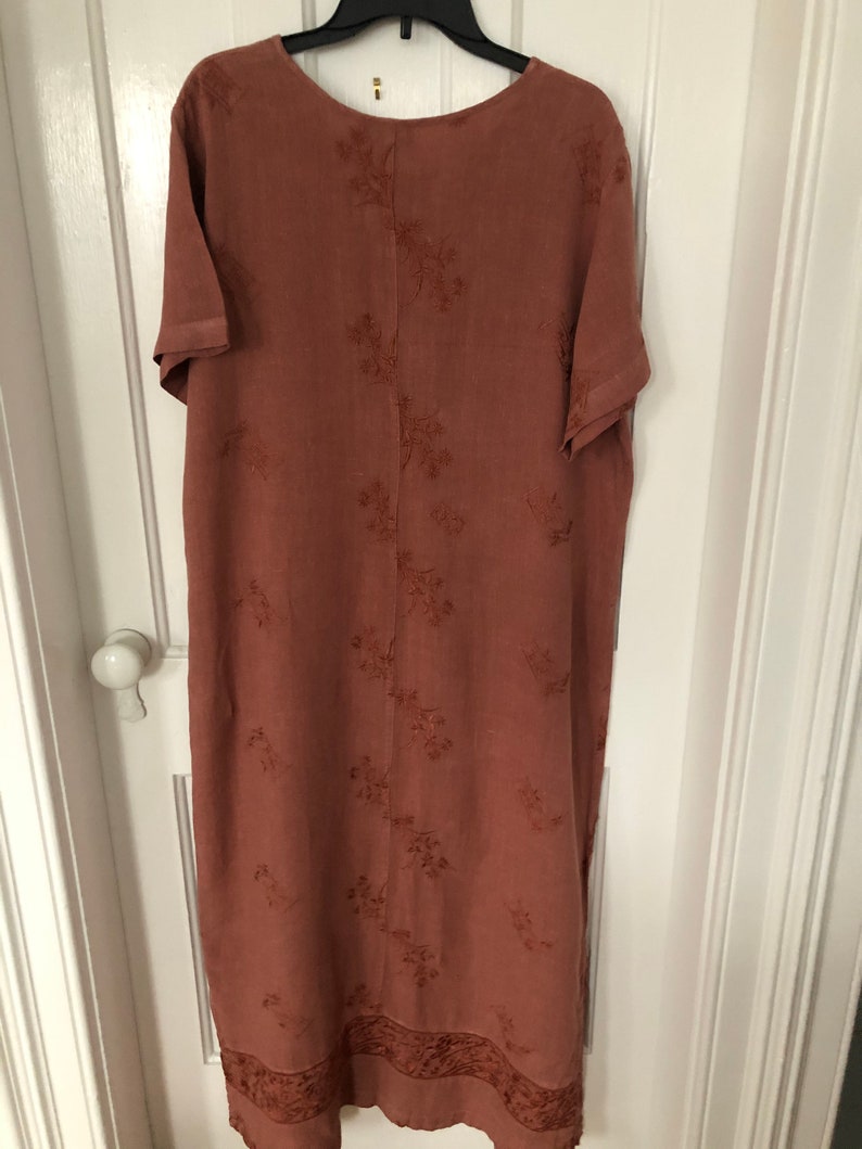 J Jill Embroidered Linen LongMaxi Dress-Size XL-Made In USA