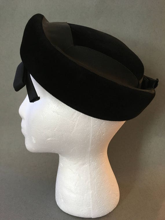 Vintage Trebor Black Hat-1950's Best and Co NYC L… - image 3