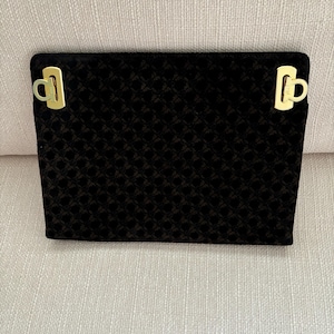 Salvatore Ferragamo Monogramed Suede Clutch Bag-Italy