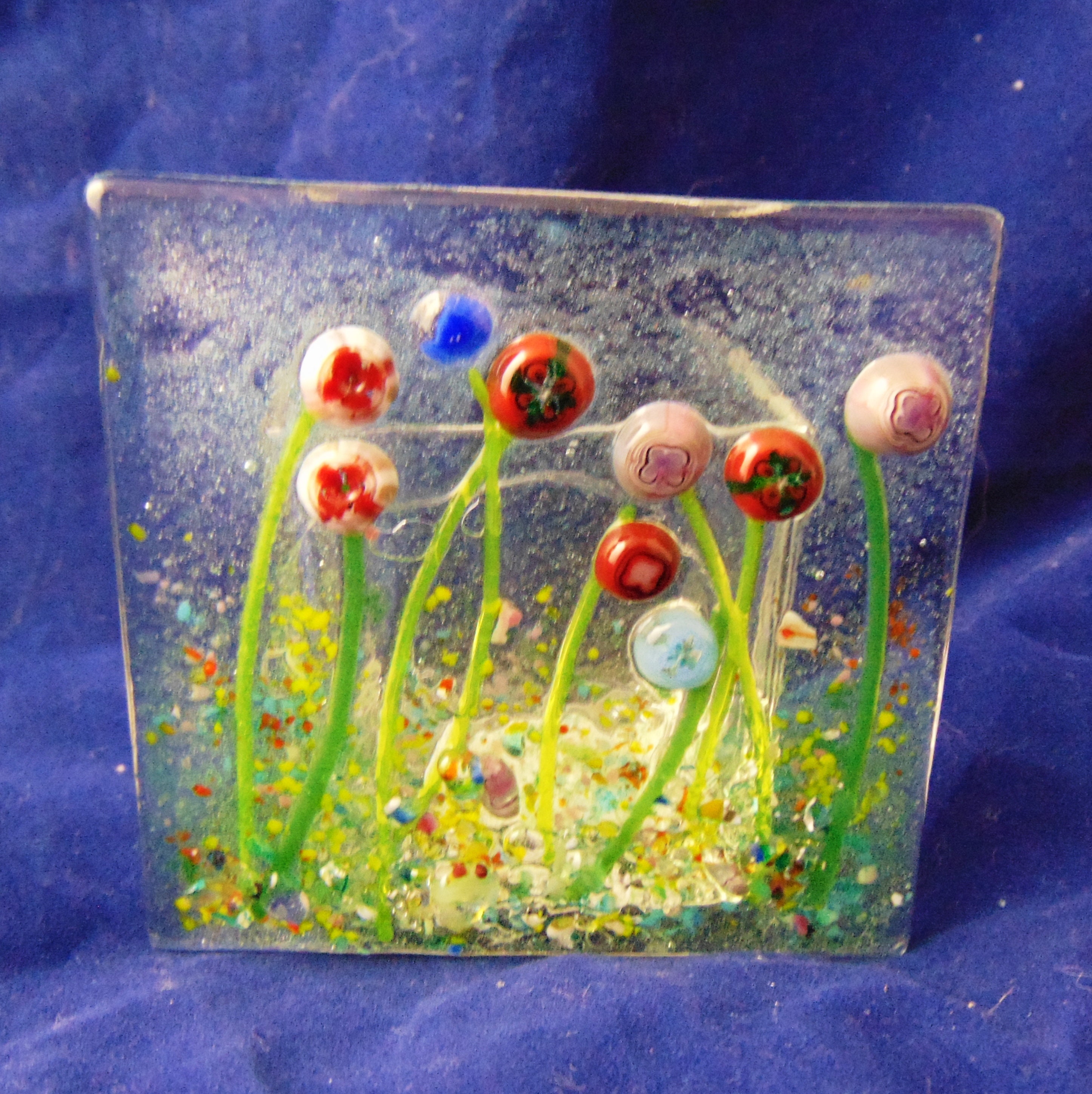 Fused Glass Flower Tea Light Holder Etsy