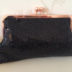 Black sequin clutch evening bag, purse, clutch bag.