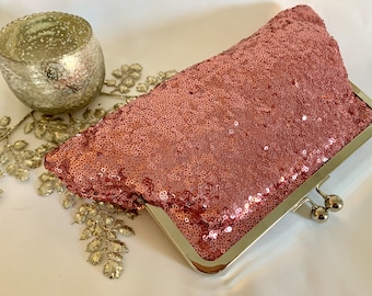 Pink Sequin Clutch main image 0