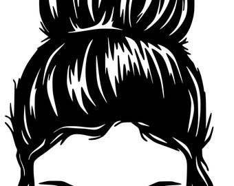Download Messy Bun Svg Etsy