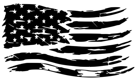 Torn Vintage Rustic Flag American Usa America Vinyl Svg Etsy