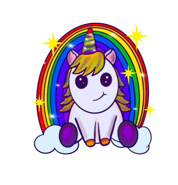 Rainbow unicorn png sparkly png printable digital instant | Etsy