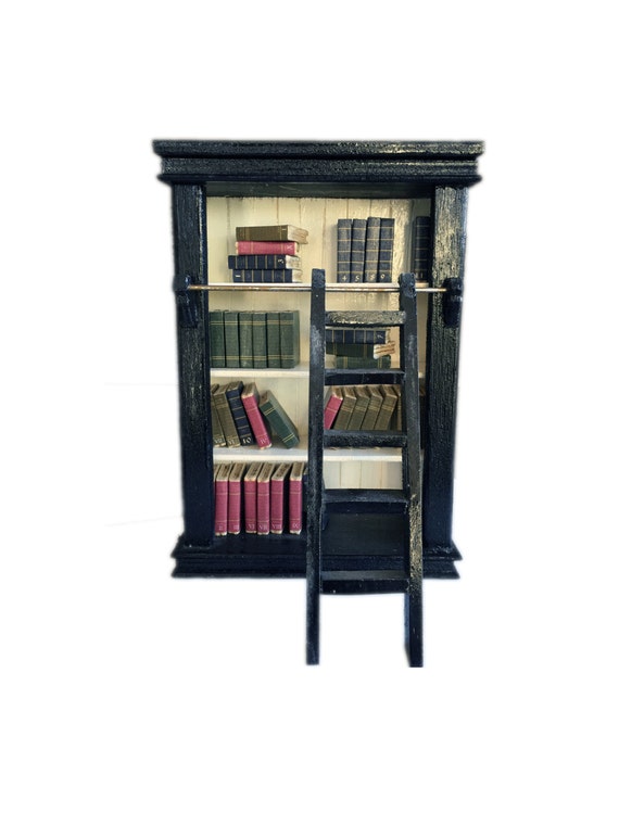 dollhouse bookcase etsy