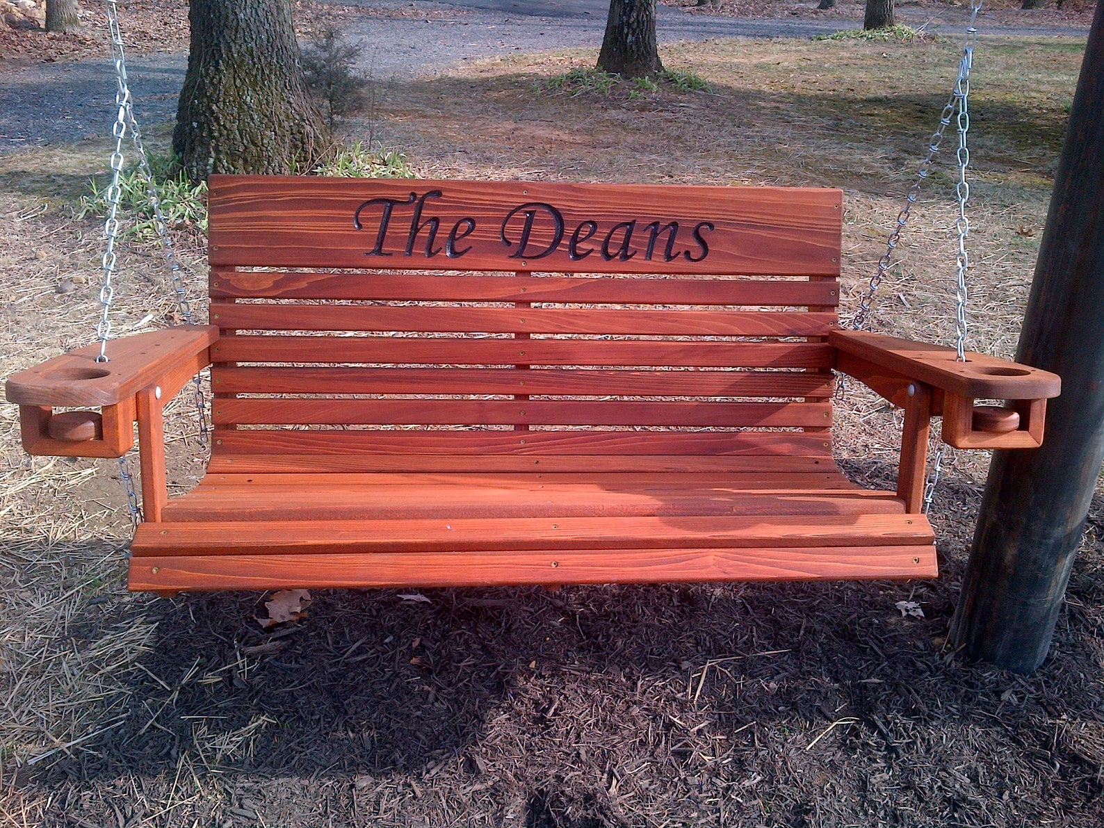 4 Ft Cypress Porch Swing with Cup Holders Unique Adjustable Etsy