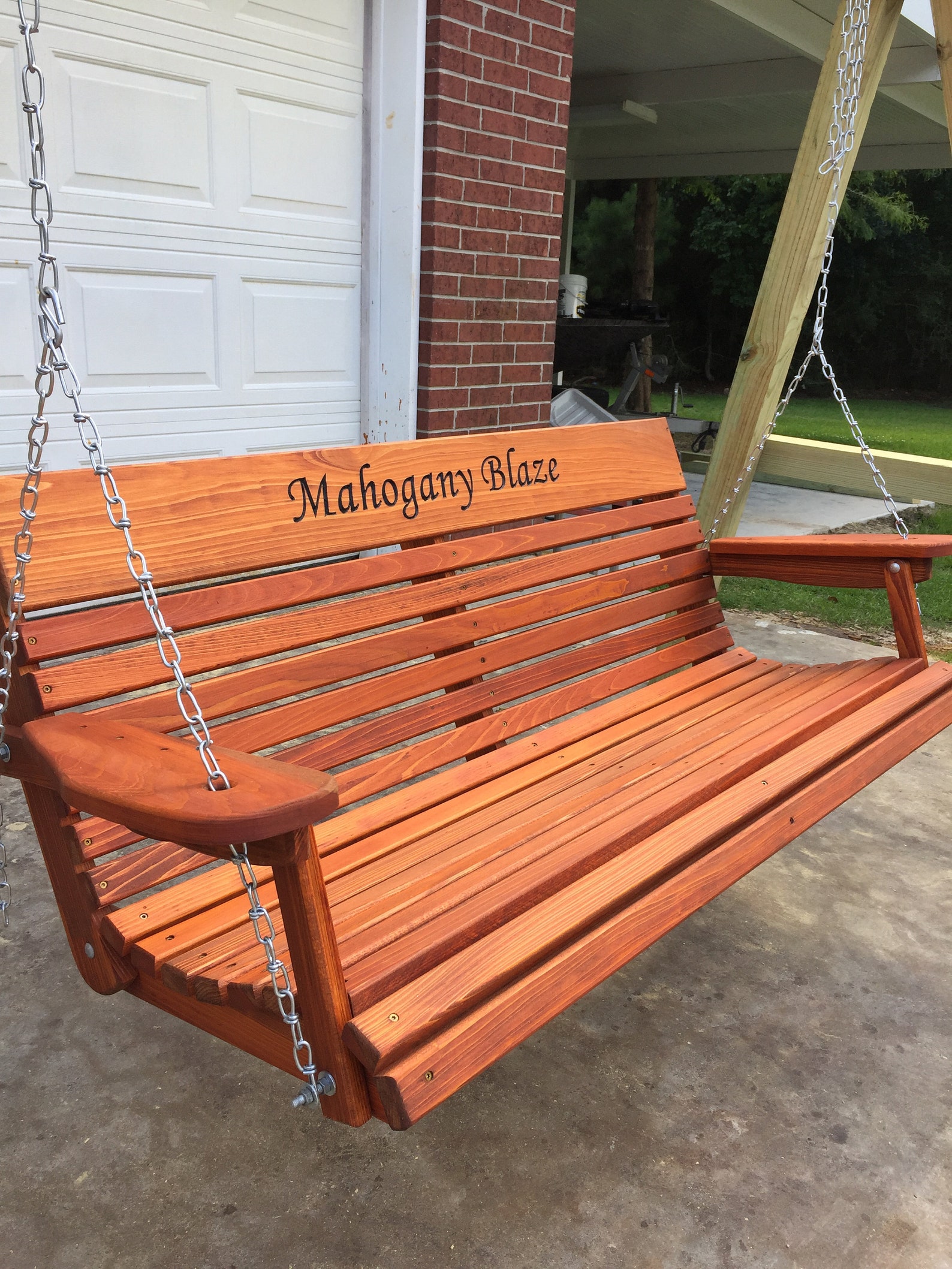 6 ft Cypress Porch Swing with Cup Holders 66 Seat Etsy