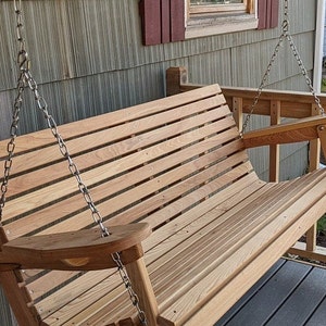 5 Ft Cypress Porch Swing with Adjustable Seat Angle - Handmade in Louisiana (Free Shipping) - Christmas Gift - Gift for Him - Gift for Her
