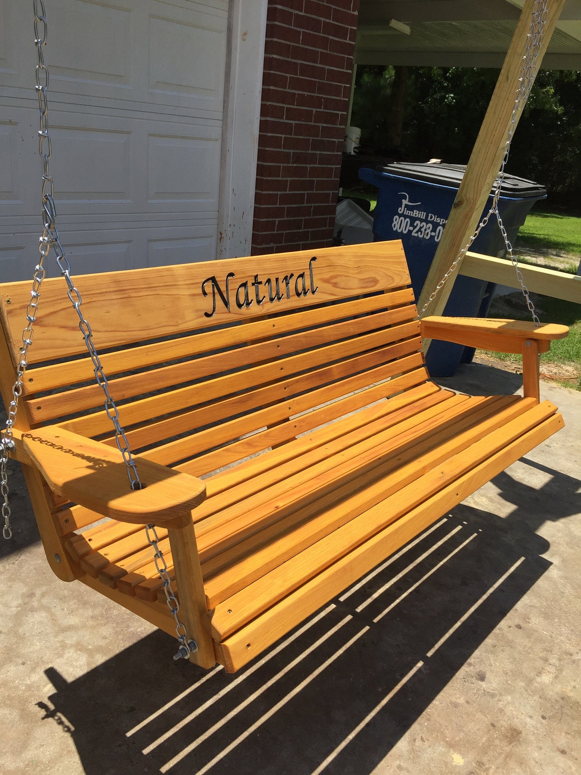 Engraved Cypress Porch Swing Handmade in Louisiana Custom Etsy
