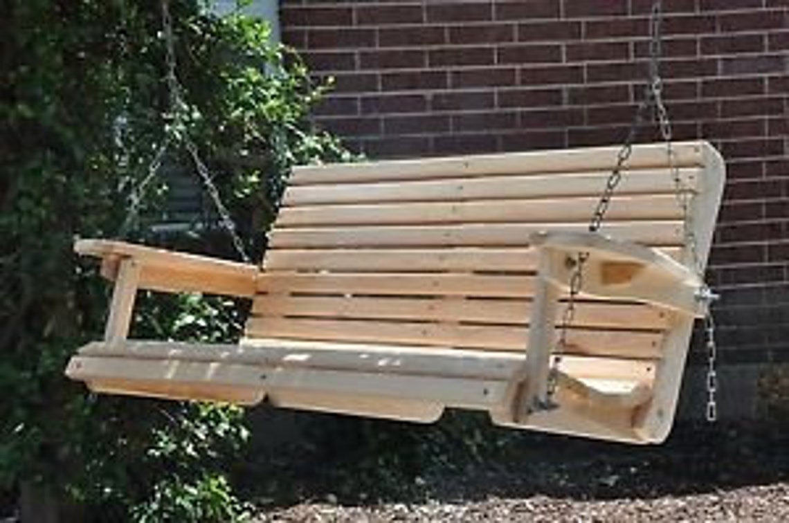 4 Ft Cypress Porch Swing Unique Adjustable Seating Angle Etsy