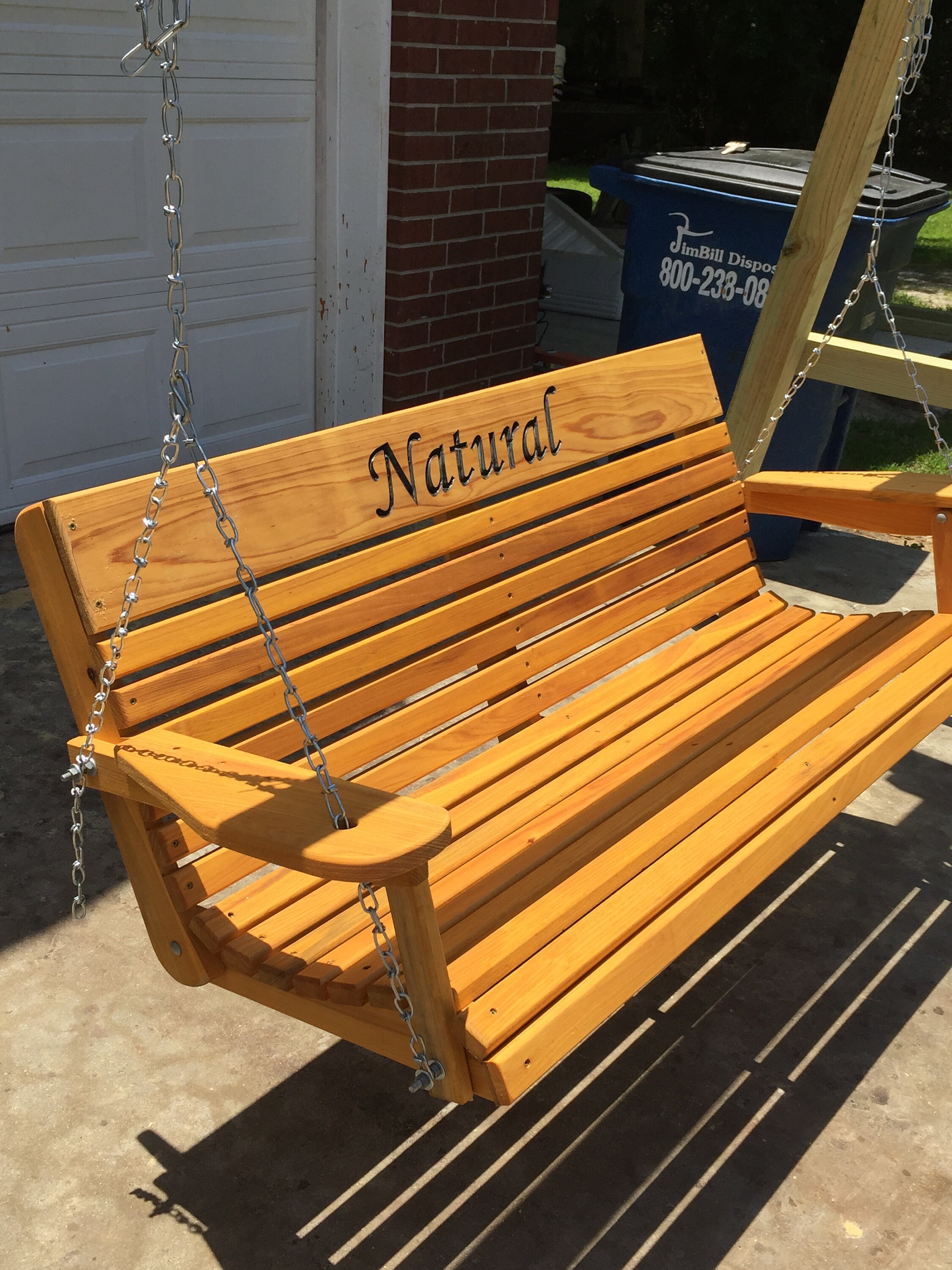 6 ft Cypress Porch Swing with Cup Holders 66 Seat Etsy