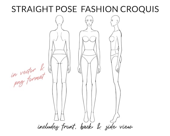 Female Fashion Figure Templates Back