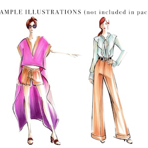 Fashion Croquis Bundle, Female Figure Template, Body Pose for Fashion Illustration, Fashion Sketch, Fashion Drawing, Poses, Blank Figures image 7