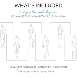 Male Fashion Croquis Bundle, Male Figure Template, Mens Body Pose for Fashion Illustration, Fashion Sketch, Fashion Drawing, Fashion Design image 6