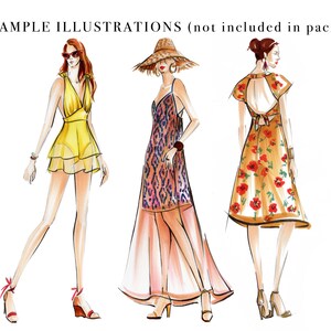 Fashion Croquis Bundle, Female Figure Template, Body Pose for Fashion Illustration, Fashion Sketch, Fashion Drawing, Poses, Blank Figures image 8