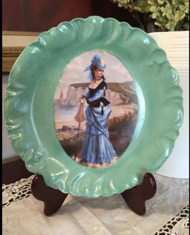 French Porcelain Royal Vienna Style Portrait Plate French Lady Portrait Plate