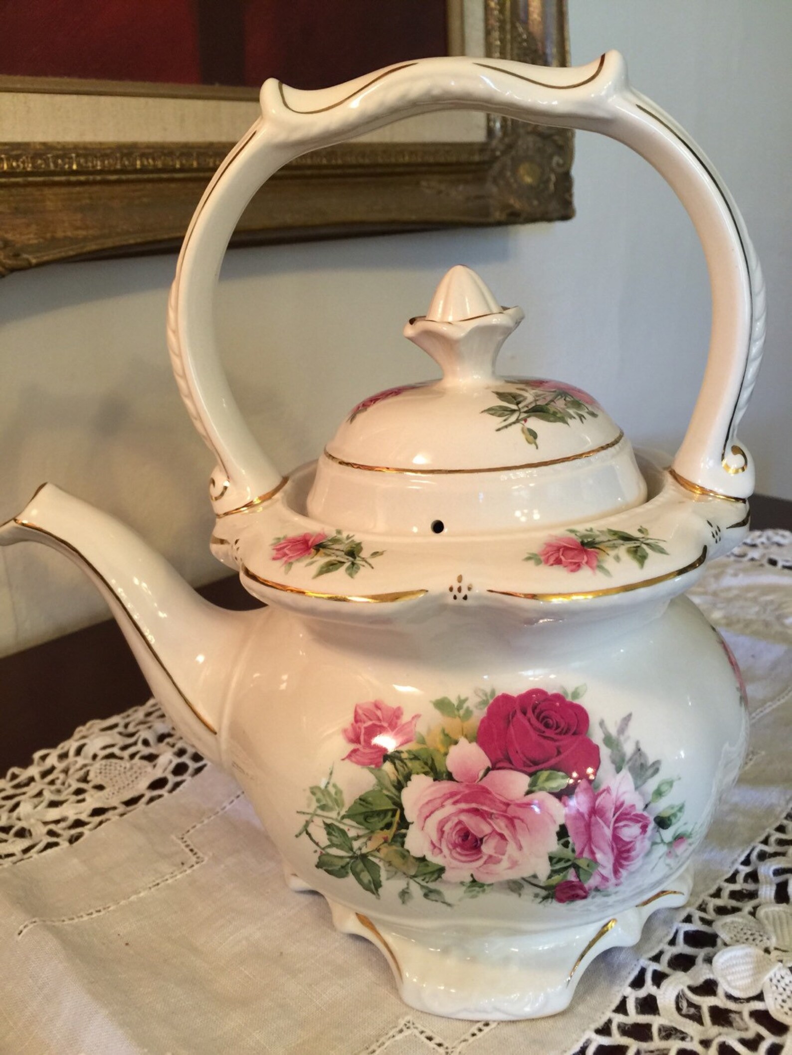 Crown Dorset Staffordshire England Floral Teapot / English Tea Etsy