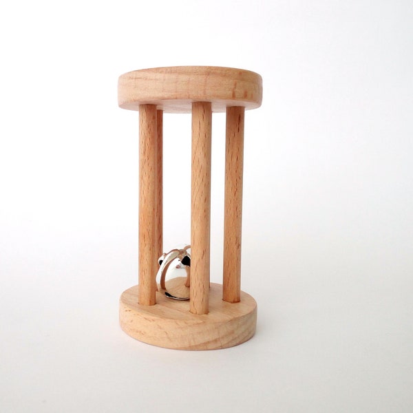 Montessori Cylinder with Bell rattle, gift for kids