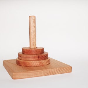 Montessori Stacking Discs on a vertical dowel, gift for kids