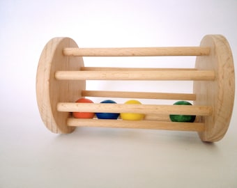 FSC Beech Wood Montessori Cylinder with Ball Rattle