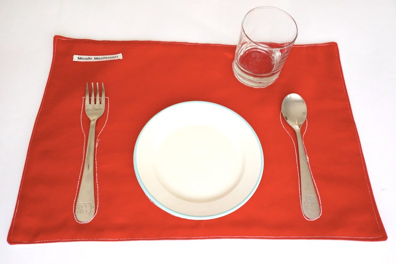 Montessori Placemats Set Step 1 red blue Etsy