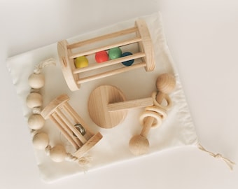 Montessori Baby Shower Geschenk Set - bunt, Geschenk für Kinder