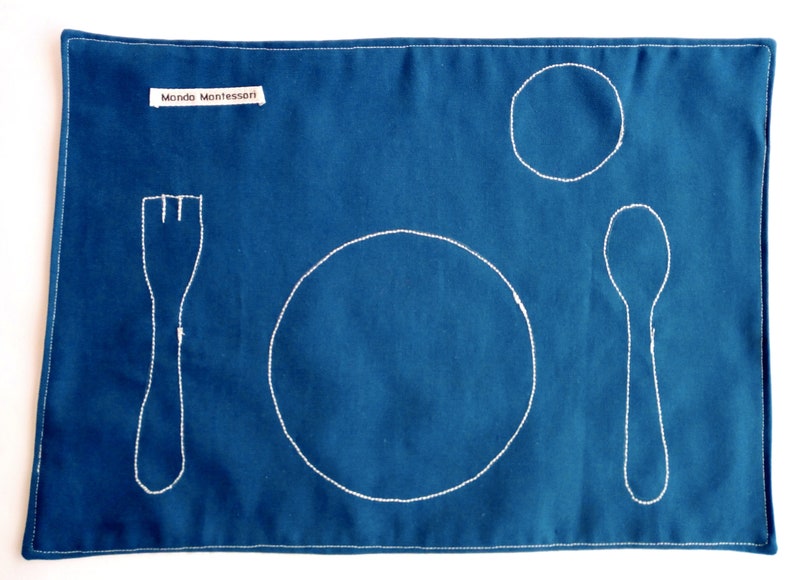 Montessori Placemats Set Step 1 red blue Etsy