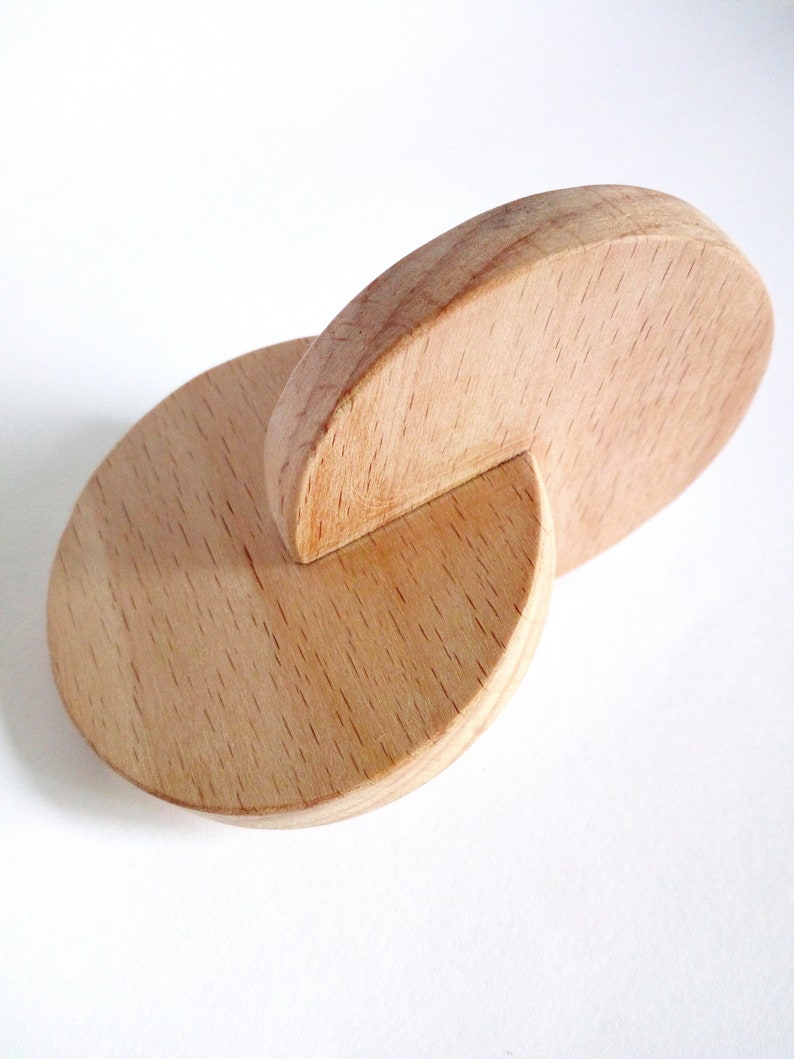 Montessori Interlocking wooden discs, gift for kids image 6