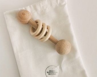 Montessori wooden rattle, gift for kids